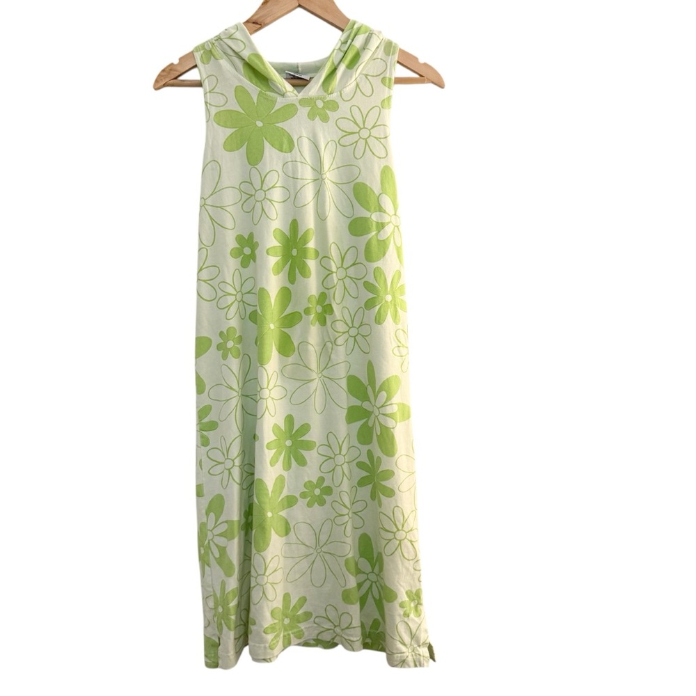 5 for $25!! I Can Too Late 60s Mod Floral Print Hooded Beach Dress